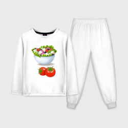 Детская пижама с лонгсливом хлопок Греческий салат Классический