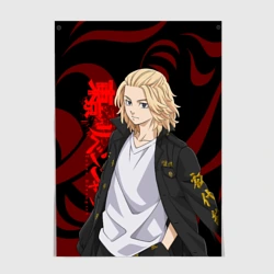 Постер Майки Мандзиро Сано красный орнамент