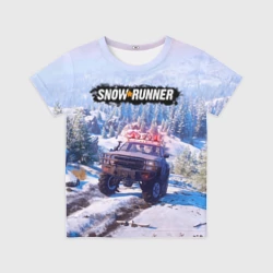 Детская футболка 3D Snowrunner Гонки по бездорожью