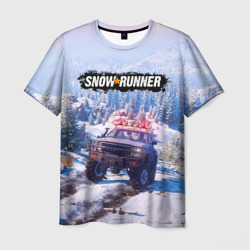 Мужская футболка 3D Snowrunner Гонки по бездорожью