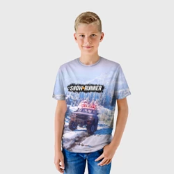 Детская футболка 3D Snowrunner Гонки по бездорожью - фото 2