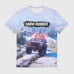 Мужская футболка 3D Snowrunner Гонки по бездорожью