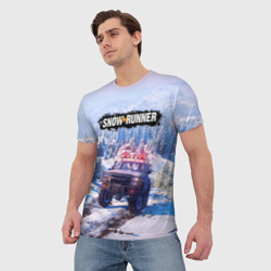 Мужская футболка 3D Snowrunner Гонки по бездорожью - фото 2