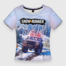 Женская футболка 3D Slim Snowrunner Гонки по бездорожью