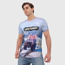 Мужская футболка 3D Snowrunner Гонки по бездорожью - фото 2