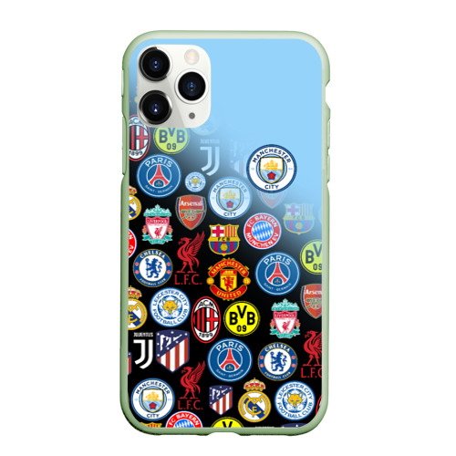 Чехол для iPhone 11 Pro матовый Манчестер сити Manchester city, цвет салатовый