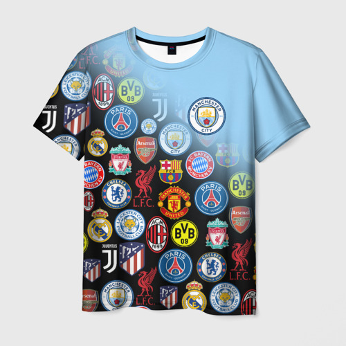 Мужская футболка с принтом Манчестер сити Manchester city, вид спереди №1