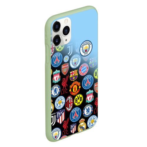 Чехол для iPhone 11 Pro матовый Манчестер сити Manchester city, цвет салатовый - фото 3