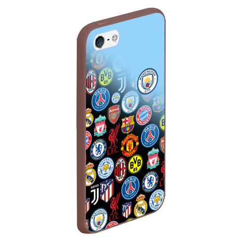 Чехол для iPhone 5/5S матовый Манчестер сити Manchester city, цвет коричневый - фото 3