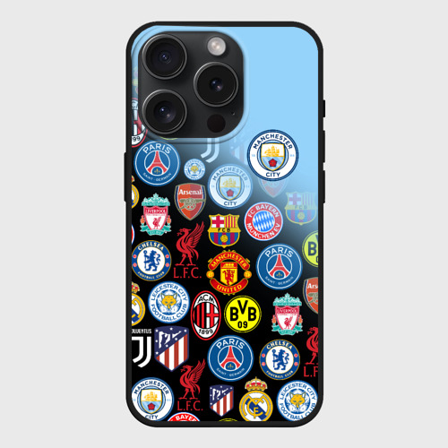 Чехол силиконовый для Apple iPhone 15 Pro матовый Манчестер сити Manchester city