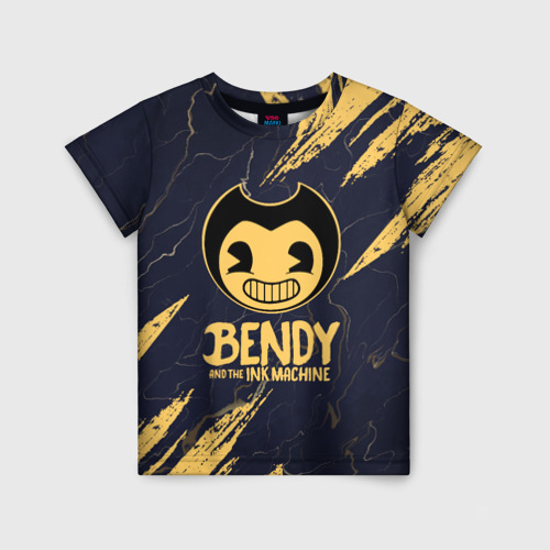 Детская футболка с принтом Bendy and the ink machine Чернильная машина, вид спереди №1