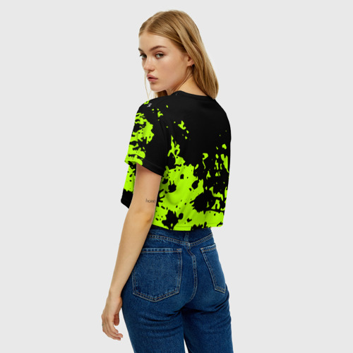 Женская футболка Crop-top 3D Monster Energy green, цвет 3D печать - фото 5