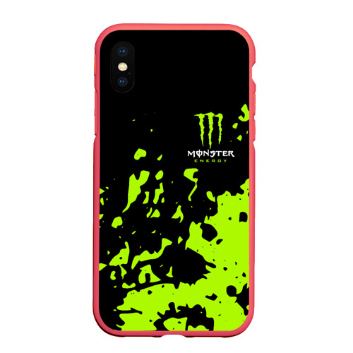 Чехол для iPhone XS Max матовый Monster Energy green, цвет красный