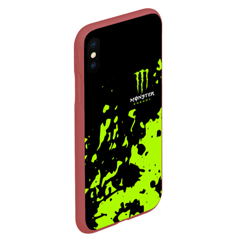 Чехол для iPhone XS Max матовый Monster Energy green, цвет красный - фото 3