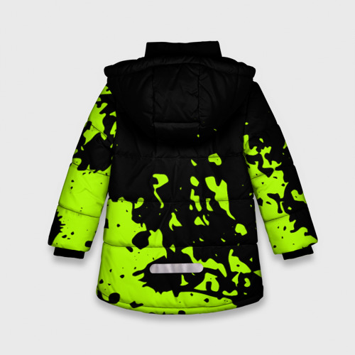 Зимняя куртка для девочек 3D Monster Energy green, цвет черный - фото 2