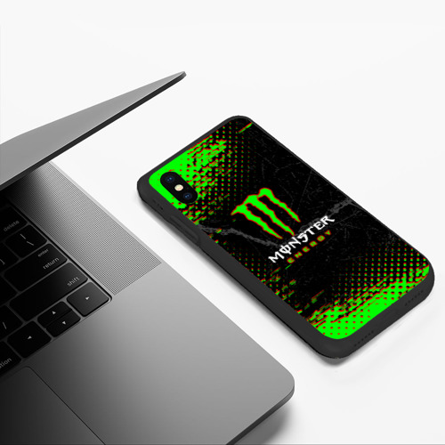 Чехол для iPhone XS Max матовый [Monster Energy] - Энергетический напиток, цвет черный - фото 5