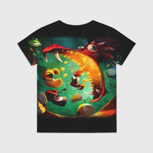 Детская футболка 3D с принтом Rayman Legend, вид сзади #1