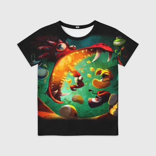 Детская футболка 3D с принтом Rayman Legend, вид спереди #2