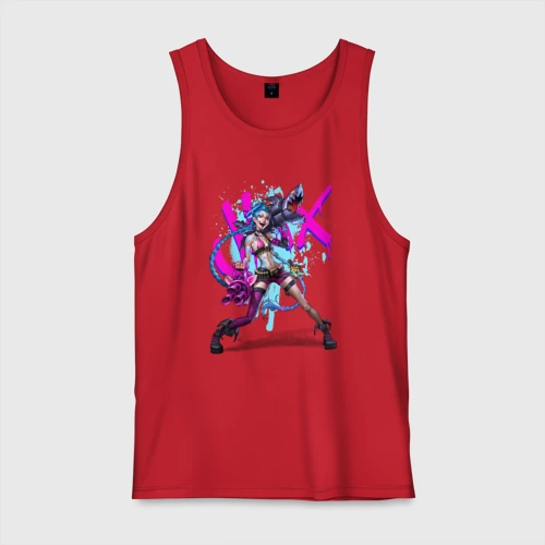 Мужская майка хлопок LOL Jinx брызги красок