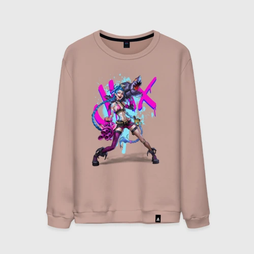 Мужской свитшот хлопок LOL Jinx брызги красок