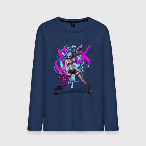 Мужской лонгслив хлопок LOL Jinx брызги красок