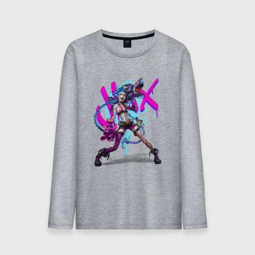 Мужской лонгслив хлопок LOL Jinx брызги красок