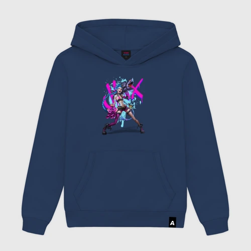 Мужская толстовка хлопок LOL Jinx брызги красок