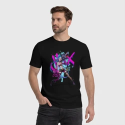 Мужская футболка хлопок LOL Jinx брызги красок - фото 2