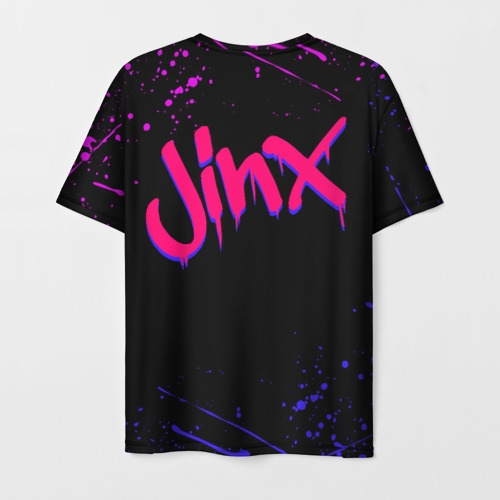 Мужская футболка 3D Jinx neon eyes LOL game hero, цвет 3D печать - фото 2
