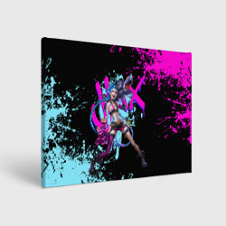 Холст прямоугольный Jinx LOL neon paints ЛОЛ брызги красок Джинкс Аркейн