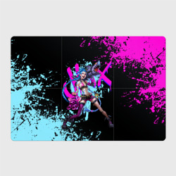 Магнитный плакат 3Х2 Jinx LOL neon paints ЛОЛ брызги красок Джинкс Аркейн