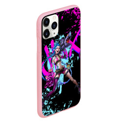 Чехол для iPhone 11 Pro матовый Jinx LOL neon paints ЛОЛ брызги красок Джинкс Аркейн - фото 2