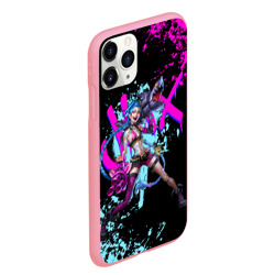 Чехол для iPhone 11 Pro Max матовый Jinx LOL neon paints ЛОЛ брызги красок Джинкс Аркейн - фото 2