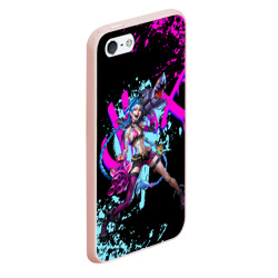 Чехол для iPhone 5/5S матовый Jinx LOL neon paints ЛОЛ брызги красок Джинкс Аркейн - фото 2