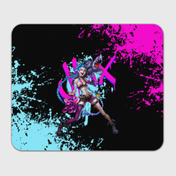 Прямоугольный коврик для мышки Jinx LOL neon paints ЛОЛ брызги красок Джинкс Аркейн