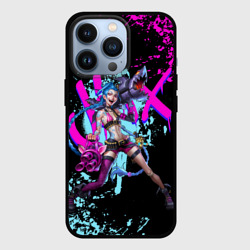 Чехол для iPhone 13 Pro Jinx LOL neon paints ЛОЛ брызги красок Джинкс Аркейн