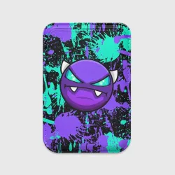 Картхолдер Magsafe магнитный Geometry Dash neon demon levels, неоновые брызги красок