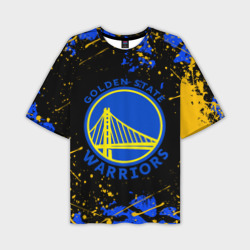 Мужская футболка oversize 3D NBA golden state warriors, брызги красок