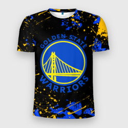 Мужская футболка 3D Slim NBA golden state warriors, брызги красок