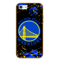 Чехол для iPhone 5/5S матовый NBA golden state warriors, брызги красок