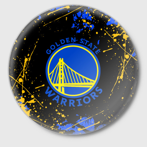 Значок NBA golden state warriors, брызги красок, цвет белый