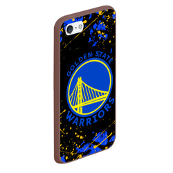 Чехол для iPhone 5/5S матовый NBA golden state warriors, брызги красок - фото 2