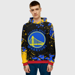 Мужская толстовка 3D NBA golden state warriors, брызги красок - фото 2