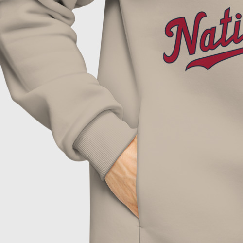 Мужское худи Oversize хлопок Washington Nationals - baseball, цвет миндальный - фото 8