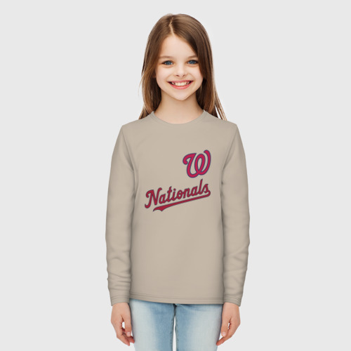 Детский лонгслив хлопок Washington Nationals - baseball, цвет миндальный - фото 5