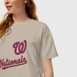 Женская футболка хлопок Oversize Washington Nationals - baseball - фото 2