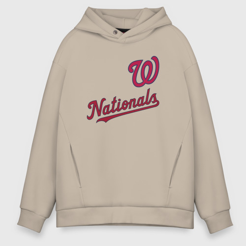 Мужское худи Oversize хлопок Washington Nationals - baseball, цвет миндальный