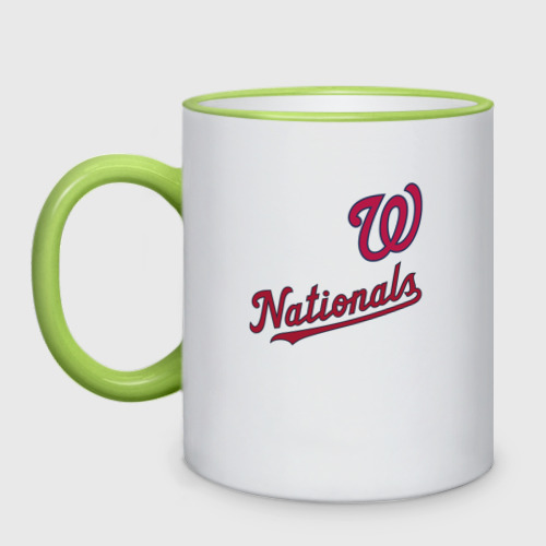 Кружка двухцветная Washington Nationals - baseball, цвет Кант светло-зеленый