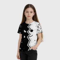 Детская футболка 3D Новогодний geometry Dash smile 2022 - фото 2