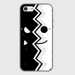 Чехол для iPhone 5/5S матовый Новогодний geometry Dash smile 2022